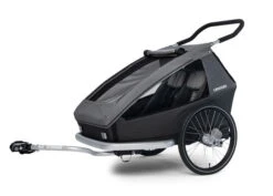Croozer Kid Keeke 2 Mountain Grey 2in1 Fahrradanhänger & Buggy-Set -Kinderreise Angebote Store 09 121001623 croozer keeke 2 mountain grey deichsel