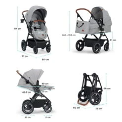 Kinderkraft B-TOUR 3in1 Kinderwagen Light Grey Inkl. Autositz, Adapter, Fußsack, & Regenschutz 23 Kinderkraft B-TOUR 3in1 Kinderwagen Light Grey Inkl. Autositz, Adapter, Fußsack, & Regenschutz -Kinderreise Angebote Store 5902533918959 13