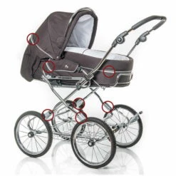HESBA Condor Coupe Kinderwagen Außen 517 Innen 109 Räder Weiß 30 Cm, Ledergriff Weiß -Kinderreise Angebote Store 9002 sicherheitsaustattung tuev 41