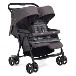 Joie Aire Twin Zwillingsbuggy Dark Pewter Inkl. Regenverdeck -Kinderreise Angebote Store airetwin dark pewter angle 2 1