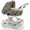 HESBA Condor Coupe Kinderwagen Außen 728 Innen 230 Teilleder Räder Weiß 30 Cm, Ledergriff Greige
