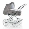 HESBA Condor Coupe Kinderwagen Außen 767 Innen 109 Räder Weiß 30 Cm, Ledergriff Grau