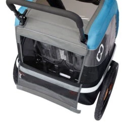 Hamax Avenida Twin Fahrradanhänger Petrol Blau Mit Federung - Inkl. Deichsel & Buggyrad -Kinderreise Angebote Store ham400010 avenida petrolblue spacious storage 1