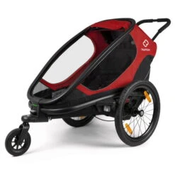 Hamax Outback One Fahrradanhänger Rot / Schwarz Inkl. Deichsel & Buggyrad -Kinderreise Angebote Store ham400065 hamax outback one red black rad