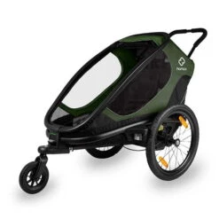 Hamax Outback Fahrradanhänger Grün/Schwarz Inkl. Deichsel & Buggyrad -Kinderreise Angebote Store hamax outback single bike trailer stroller jogger child green 2