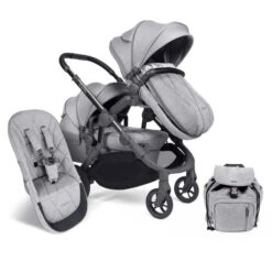 ICandy Orange Double Combo Light Slate Marl Geschwisterkinderwagen | Inkl. Praktischem Zubehör