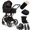 Moon Piú Kombi-Kinderwagen Black/black Matt Zubehör Bundle