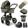 Moon Resea Plus Kinderwagen Moss Green/black Matt Zubehör Bundle