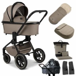 Moon Resea Plus Kinderwagen Mud/black Matt Zubehör Bundle