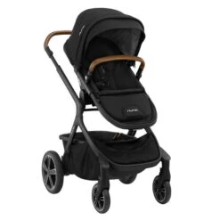Nuna DEMI Grow Kinderwagen Caviar Inkl. Fußsack, Regenverdeck, Adapter, Einkaufskorb