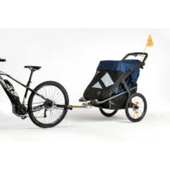 Tfk Velo 2 Fahrradanhänger Marine-schwarz | Mit Deichsel Und Kupplung -Kinderreise Angebote Store rs1387 t v2 s 334 bike 2 scr