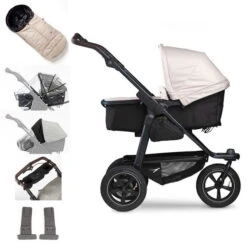 Tfk Mono 2 Kombi Kinderwagen Sand Luftrad-Set Bundle Mit Cupholder