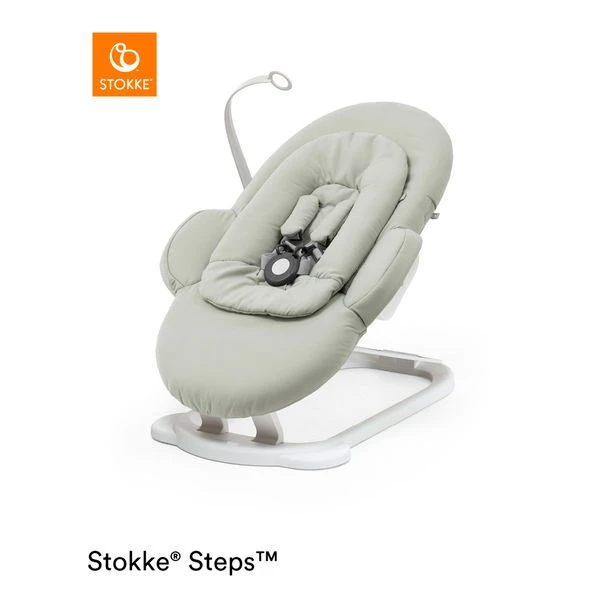 Stokke® Steps™ Bouncer Soft Sage Gestell Weiß 1 Stokke® Steps™ Bouncer Soft Sage Gestell Weiß