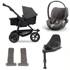 Tfk Mono 2 Kinderwagen Bundle Premium Anthrazit Luftrad | CYBEX Cloud T I-Size + Base + Adapter