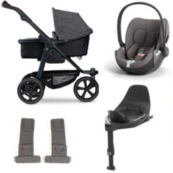 Tfk Mono 2 Kinderwagen Bundle Premium Anthrazit Luftkammer CYBEX Cloud T I-Size + Base + Adapter