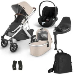 UPPAbaby Vista V2 Bundle Declan Oat Melange & Cybex Cloud T, Base T, Wickelrucksack -Kinderreise Angebote Store vista v2 bundle declan oat neu