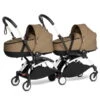 BABYZEN™ YOYO² Zwillingskinderwagen Toffee Gestell White